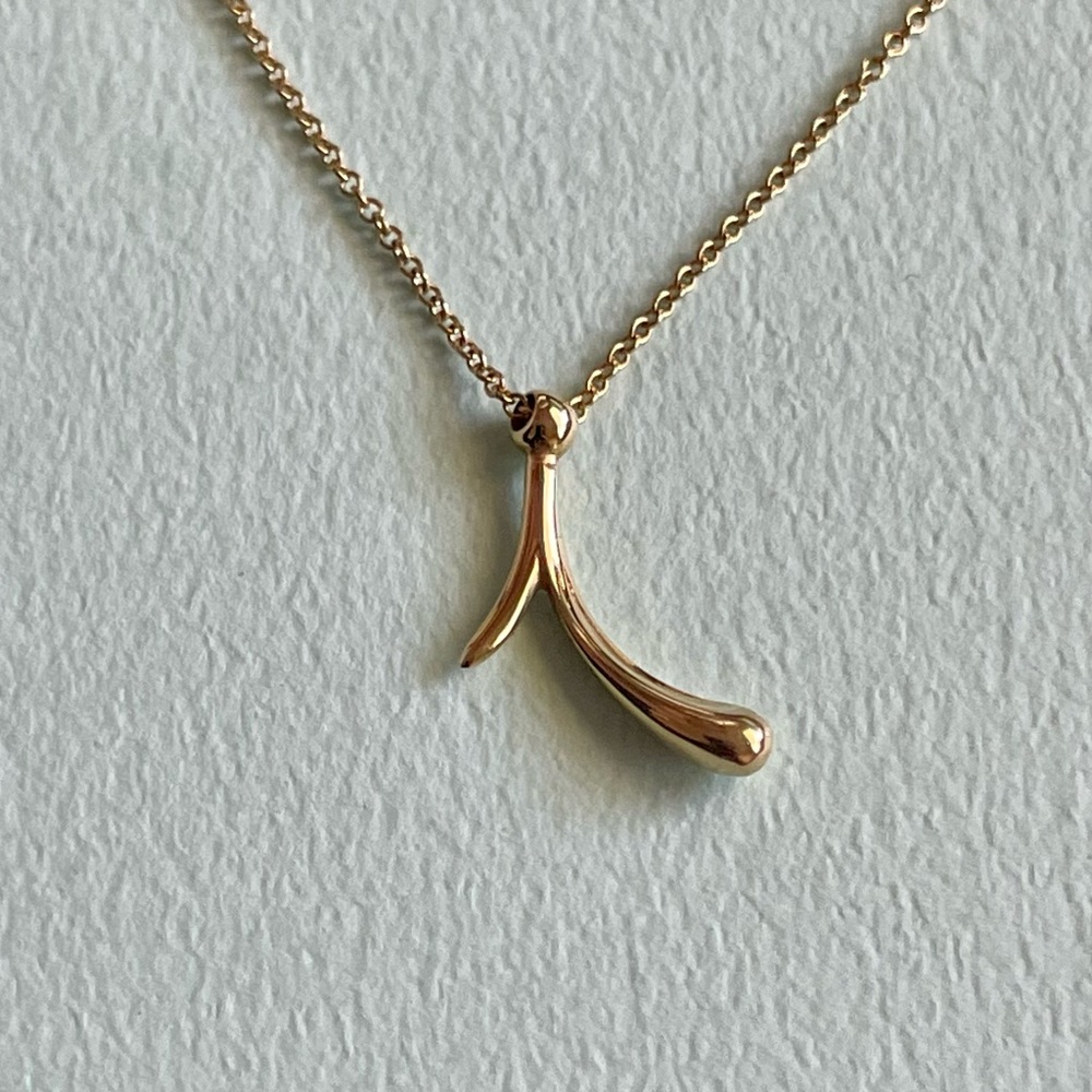 Tiffany & Co. initial letter “i” necklace in gold
